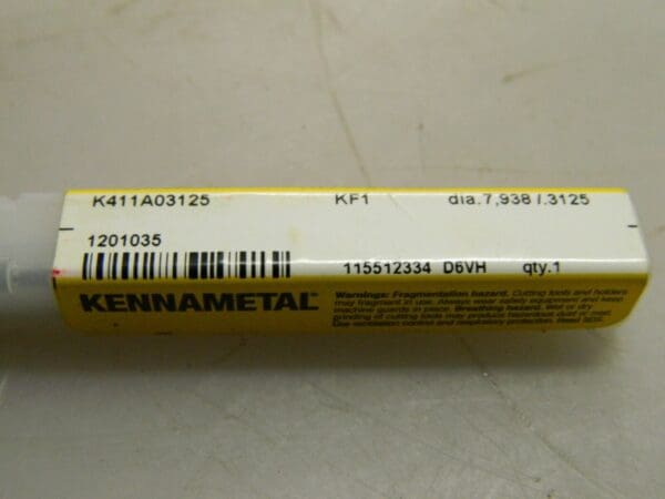 Kennametal Straight Flute Drill Bit 5/16" 130° Point Solid Carbide 1201035