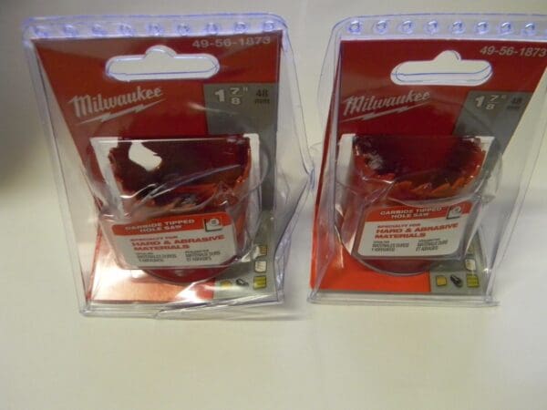 Milwaukee Tool 1-7/8" x 1-1/2" Toothed Edge Hole Saws Qty 2 49-56-1873