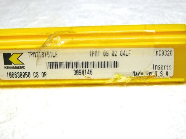 Kennametal Carbide Inserts TPMT18151LF Grade-KC9320 Box of 5 3094146 USA