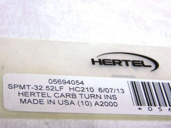 Hertel Carbide Turning Inserts SPMT32.52LF Grade-HC210 TiN Coat Qty-10 05694054