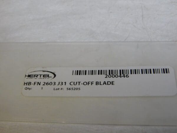 Hertel Indexible Cut-Off Blade 3mm W 1.38” Max DOC Dbl End RH 26mm Ht 2000446