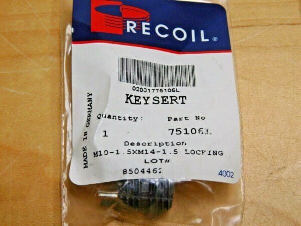 Recoil Thin Wall Keylocking Thread Inserts M10x1.5 - M14x1.5 Qty 10 75106L