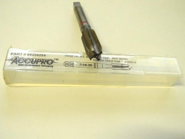 Accupro HSS Spiral Tap 7/16-20 UNF 4FL Bright Finish H3 Vanadium QTY 2 09224254