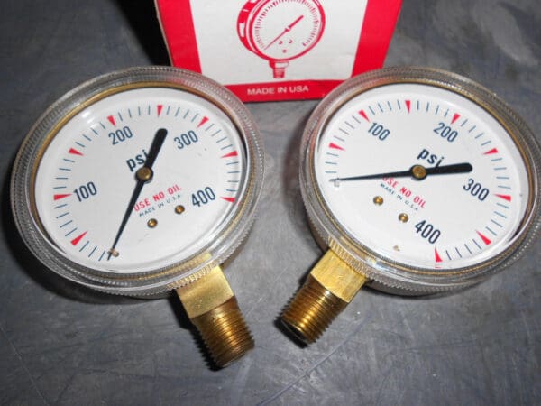 Precision Pressure Gauges 2-1/2" 0-400psi Steel Lower Mount QTY 2 NTSG59