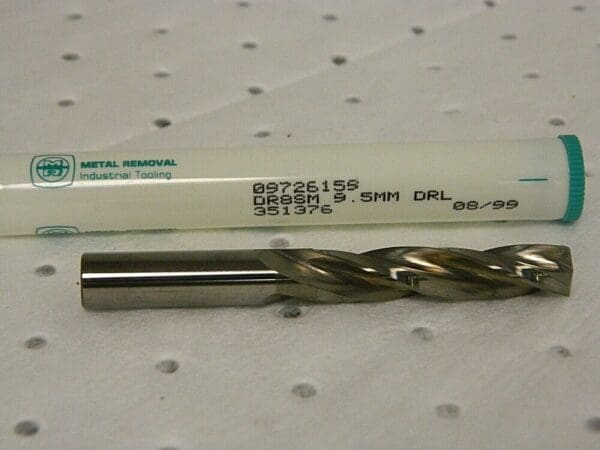 Metal Removal Carbide Drill 9.5mm 150° HP 3FL Bright Finish M10201