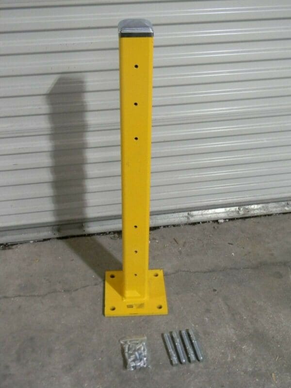 Steel King 42" Steel Guard Rail Mount Post 10" x 10" Base DCLYW