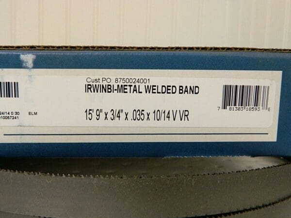 Irwin Welded Band Saw Blade 10-14 TPI 15' 9" x 3/4"x 0.035" 1895849