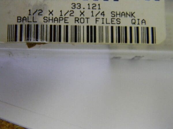 Grobet Shank Ball Files 1/2" x 1/2" x 1/4" Standard Cut QTY 4 33.121