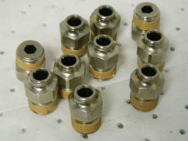 Norgren Male Conn Straight Adapter 3/8" Outside Diam 1/2 BSPT Qty 10 12-125-0648