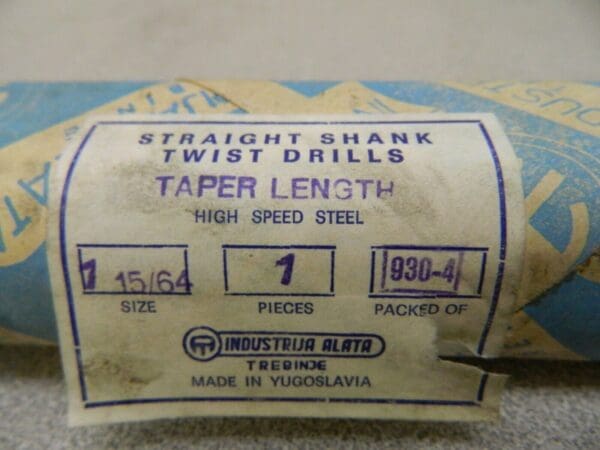 Industrija Alata HSS Straight Shank Twist Drill 1-15/64" 2Fl 01401157