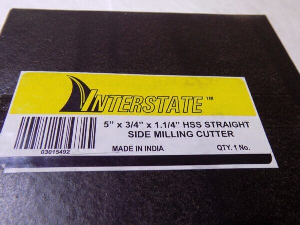 Interstate Side Milling Cutter 5" x 3/4" x 1-1/4" HSS 18 Straight Teeth 03015492