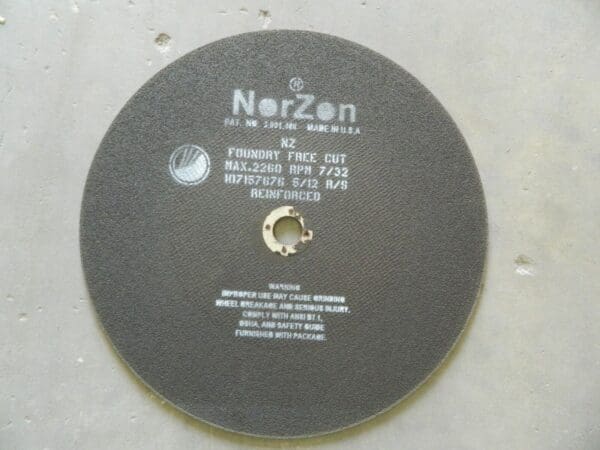 Norton Cutoff Wheel NorZon 24" Wheel Diam Zirconia Alumina 69083125991