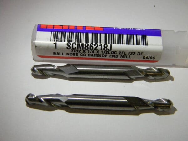 Hertel #SCM86218J 7/32" x 1/4" x 1/2" x 2-1/2" 2FL Carbide CC BN Dbl End Mills