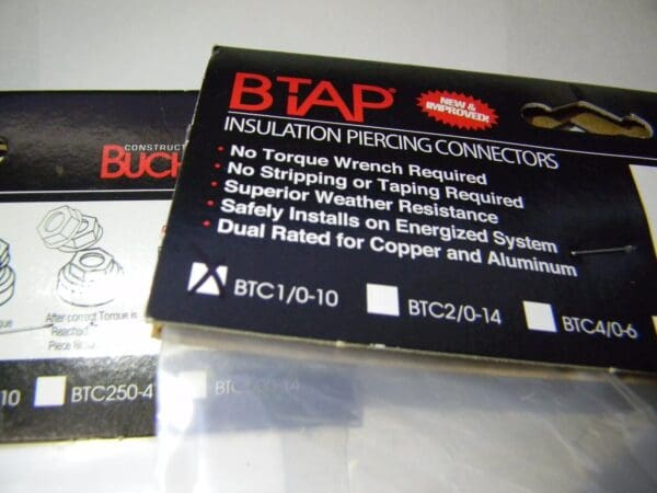 Buchanan 2-Port Moisture Resistant Run Tap Tap Connectors Qty 2 BTC1/0-10