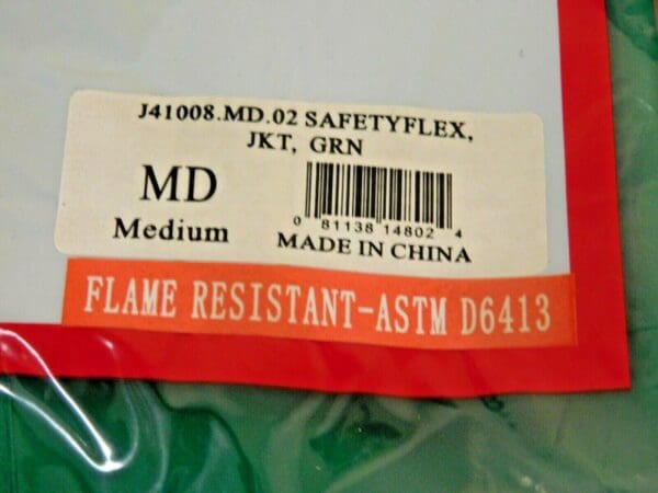 Tingley Safetyflex Jacket Chemical Resistant Green Medium Qty 2 J41008.MD.02