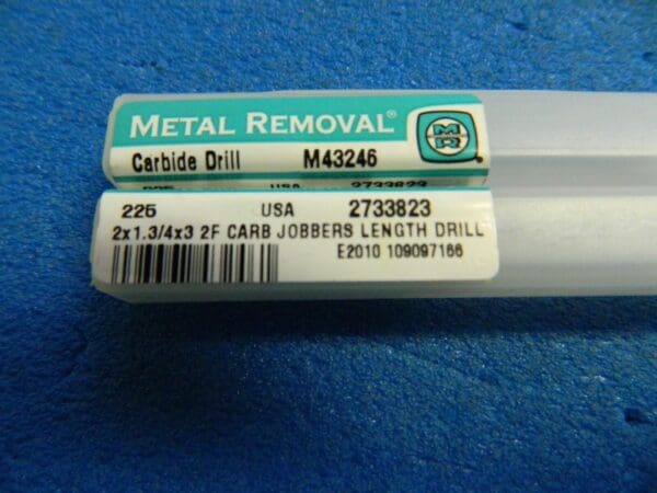 Metal Removal M43246 #2 118° RHS Straight Uncoated Carbide Drill Bit