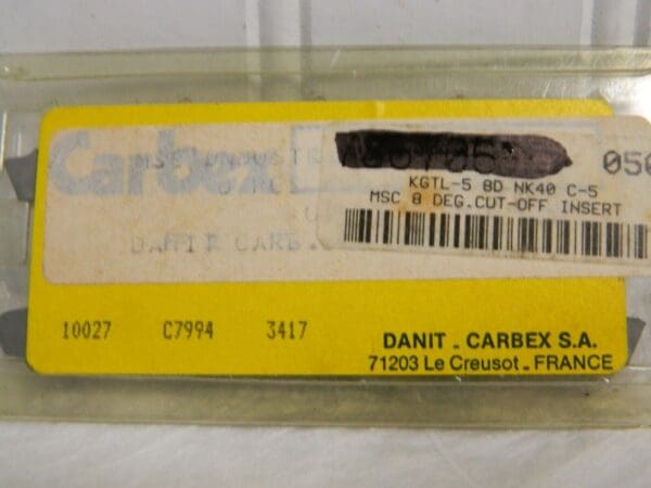 Carbex Carbide Cut-Off Inserts KGTL-5-8D NK40 C-5 Qty 10 C7994