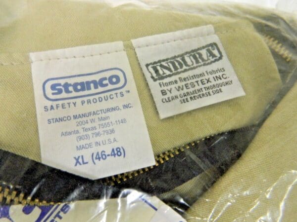 Stanco Indura Khaki Flame Resistant Jacket with 2 Pockets XL FRI624TTN-XL