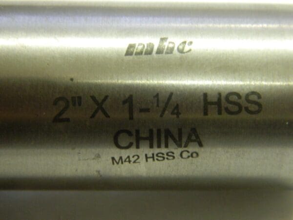 MHC 2" x 2" 1 1/4" x 4 1/2 Spiral End Mill 8 Flute M42 HSS Co