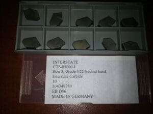 Interstate Size 5 Grade 1-22 Neutral Hand Carbide Cut-Off Inserts #CTS-85000-L