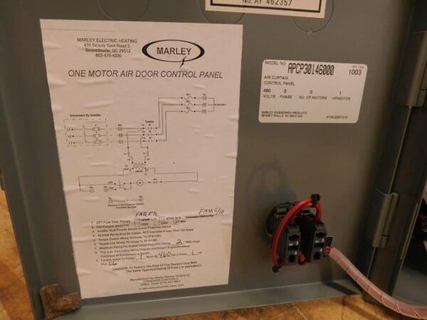 12" x 12" x 7" Enclosed Industrial Air Curtain Control Panel, 460V, 3PH, 1 Motor