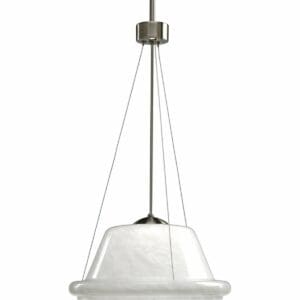 Progress One-light stem hung mini-pendant W/ pattern white glass P5161-09PW