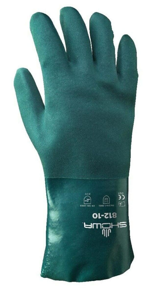 SHOWA SZ M (9) 12" Long Supported PVC Chem Resistent Gloves QTY 12 812M-09