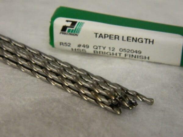 Precision Twist #49 118° Spiral FL HSS Taper Length Drill Bit QTY 12 052049