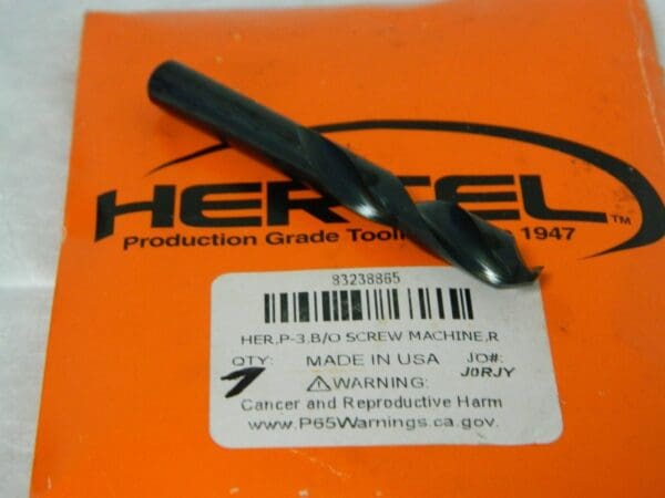 Hertel HSS Screw Machine Drill Bit 0.339" 135° Spiral Flute Qty 7 83238865