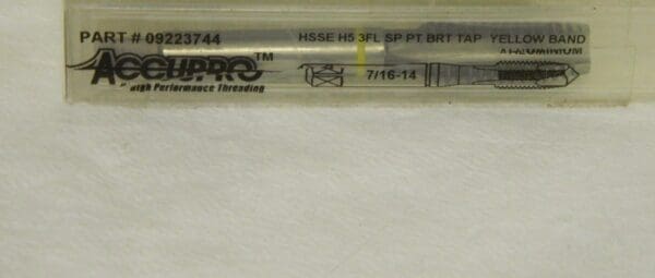 Accupro 7/16" - 14 UNC 3FL H5 Vanadium HSS Spiral Point Tap QTY 2 09223744