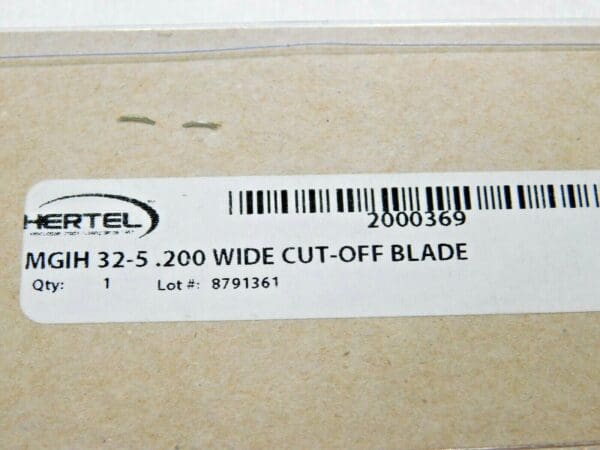 Hertel Indexable Cutoff Blade Single End RH 5.9" OAL MGIH 32-5 .200 2000369