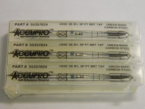 Accupro #5-40 UNC 2B 3 Flute HSS Spiral Point Tap Qty 3 55357024