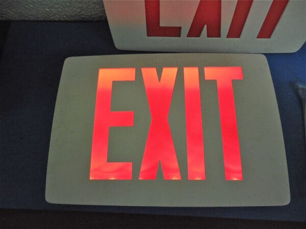 Lithonia 60W LED Exit Sign White - 2 Sided w/ Battery BU LQC W 1 R EL N