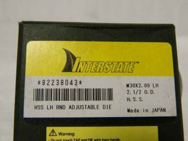 Interstate HSS Round Adjustable Die M30x2.00 Metric Fine 09038043