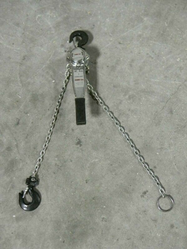 Chrome Plated Lever Chain Hoist 3300 lb Capacity 5 Ft. Lift