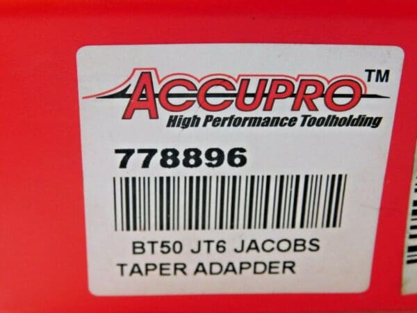 Accupro BT50 JT6 Taper Adapter 1.77" Projection 17.17mm Nose Diam 778896