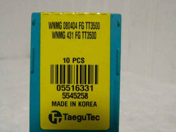 TaeguTec Carbide Inserts WNMG080404FG WNMG431FG TT3500 Qty. 10 5545258