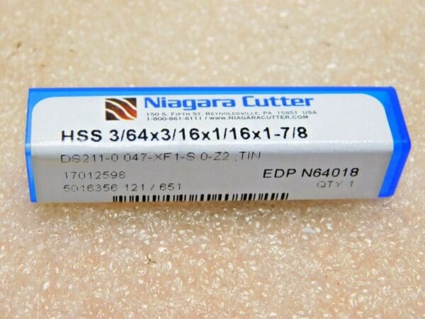 Niagara Cutter End Mills Double-End HSS Tin 3/64"x3/16"x1-7/8 2FL Qty 3 N64018