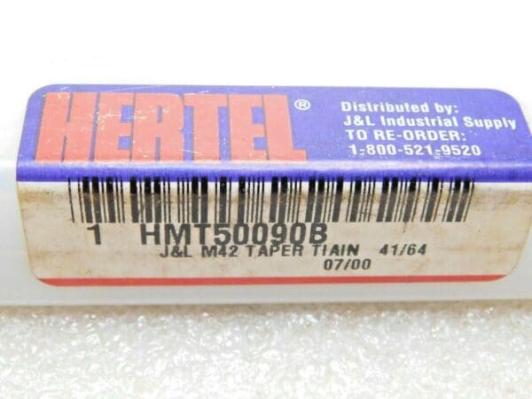 Hertel Cobalt Taper Length Drill Bit Spiral Flute RH TiAlN 41/64" 135° HMT50090B