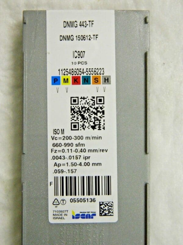 Iscar Carbide Turning Inserts 7Pk DNMG 433-TF Grade IC907 5505136