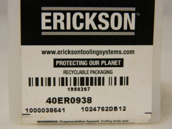 Erickson 15/16" ER40 Single Angle Collet 40ER0938