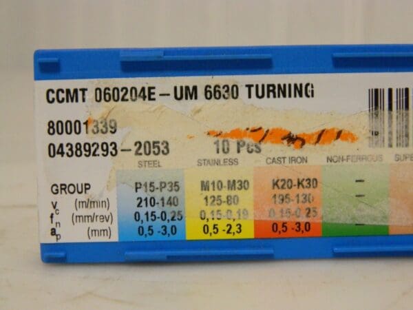 Swarf Carbide Turning Inserts CCMT060204E-UM 6330 Qty. 10 80001339