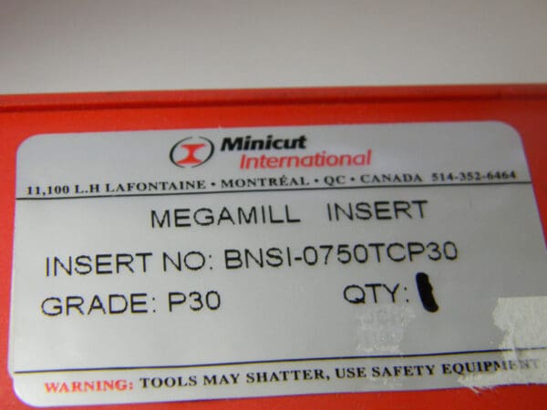 Minicut TICN Megamill Ball Carbide Milling Insert BNSI-0750TCP30