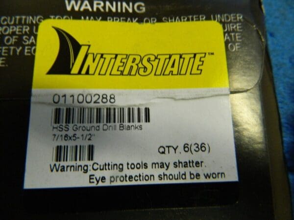 Interstate 7/16" x 5-1/2" HSS Bright Jobber Drill Blanks 6 Packs 01100288