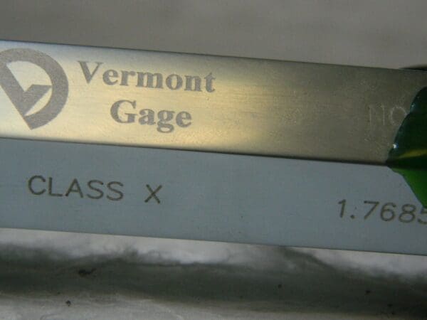 Vermont Gage Go 1.769-1.7685 No Go STL Tri-lock Assembly Plug Gage 191204320