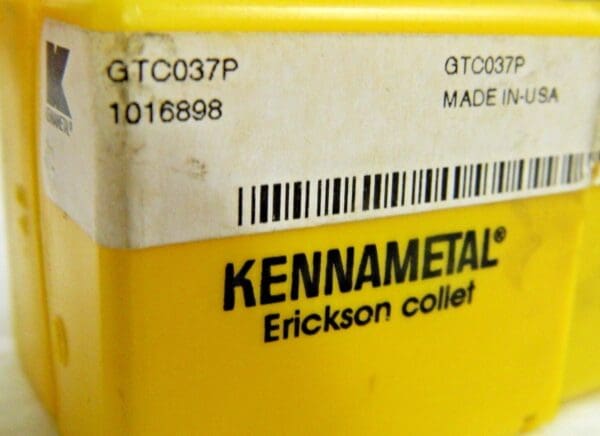 Erickson Kennametal Pipe Tap Collet 3/8" x .700 Capacity GTC037P 1016898