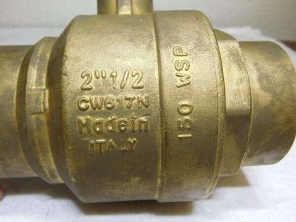 Midwest Control Brass Ball Valve 2-1/2” Pipe Full Port 600 WOG Rating BVS-250