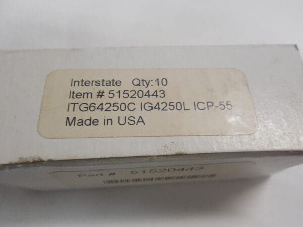 Interstate Carbide Inserts 1G4250L Grade ICP55 Qty. 10 51520443