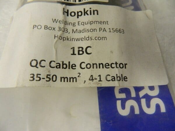 Hopkins Complete Welding Cable Connector QTY 2 1BCHOPKINS