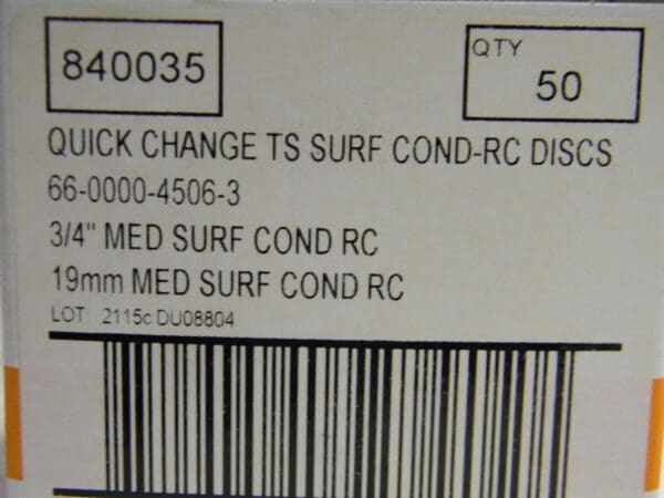 Standard Abrasives Quick change 3/4 Med Surf Cond RC QTY 50 840035